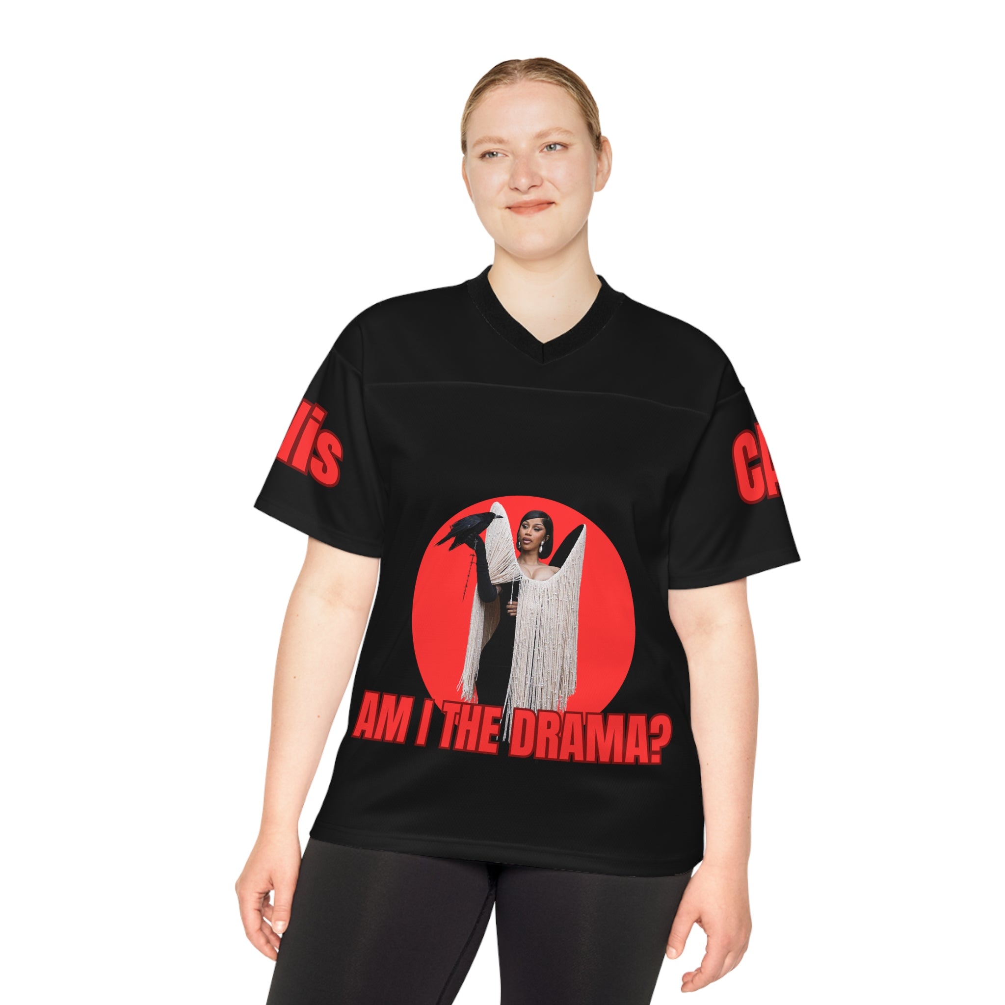 Unisex Football Jersey with Cardi B Inspired Design, Stylish Sports, Statement Shirt, Unique Gift, Trendy Streetwear, Fashionable Apparel