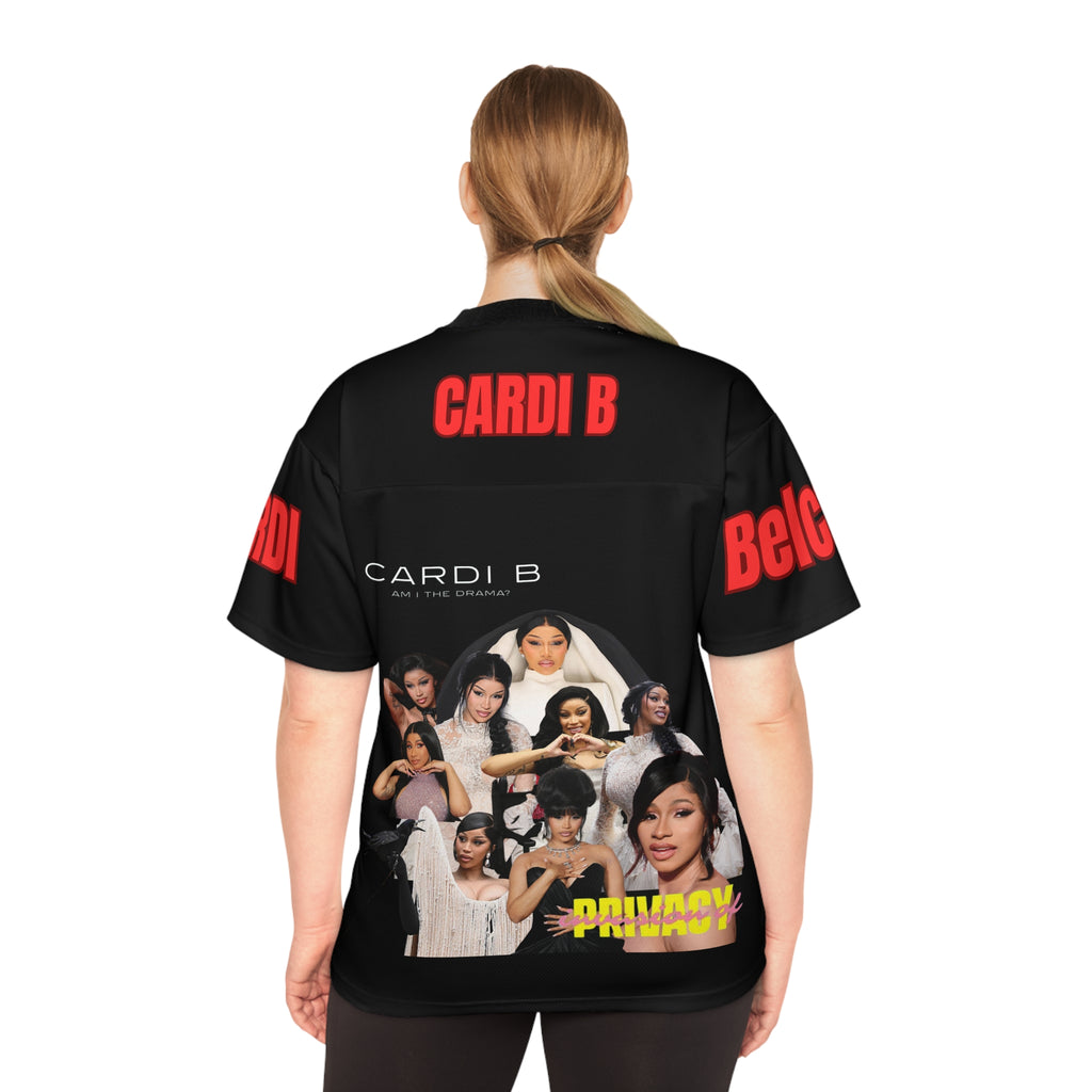 Unisex Football Jersey with Cardi B Inspired Design, Stylish Sports, Statement Shirt, Unique Gift, Trendy Streetwear, Fashionable Apparel